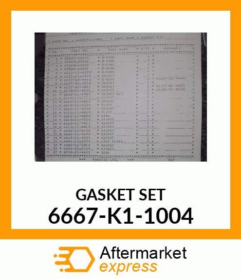 GASKET SET 6667-K1-1004