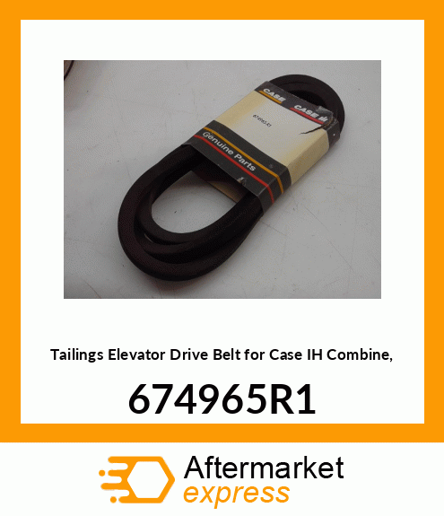 Tailings Elevator Drive Belt for IH Combine, 674965R1 674965R1