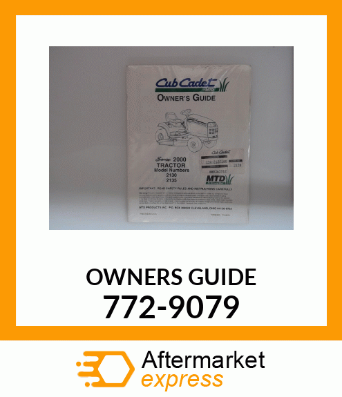 OWNERS GUIDE 772-9079