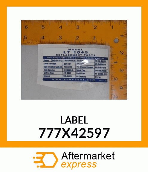 LABEL 777X42597