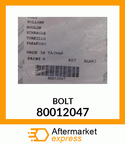 BOLT 80012047