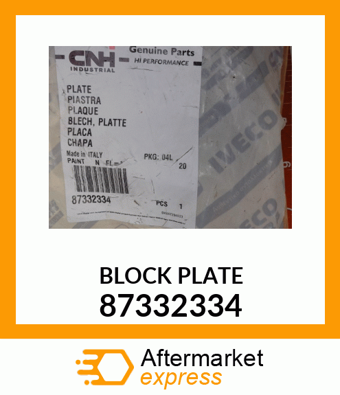 BLOCK PLATE 87332334