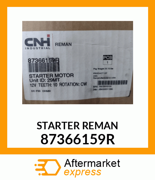 STARTER REMAN 87366159R