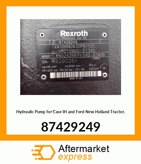 Hydraulic Pump for IH and Ford New Holland Tractor, 87429249 87429249