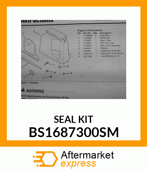 SEAL KIT BS1687300SM