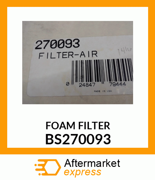 FOAM FILTER BS270093