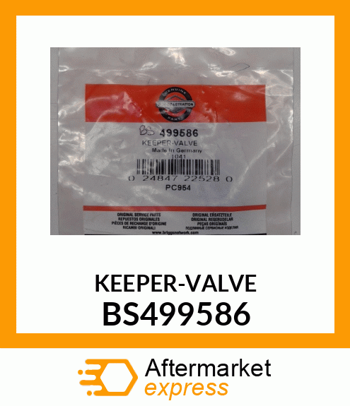 KEEPER-VALVE BS499586