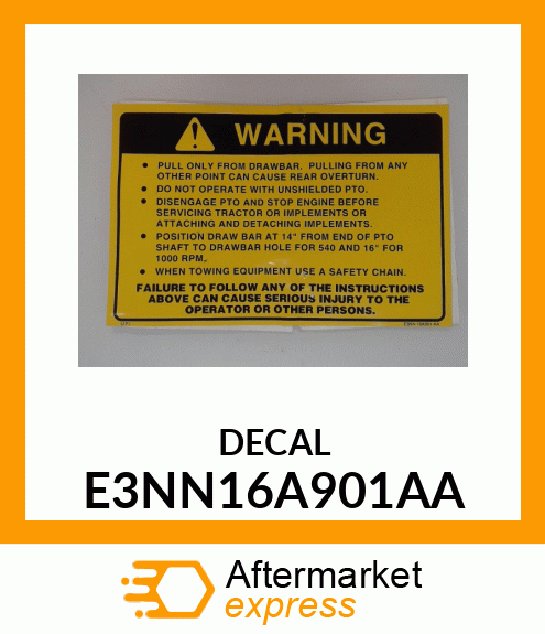 DECAL E3NN16A901AA