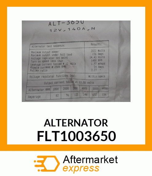 ALTERNATOR FLT1003650