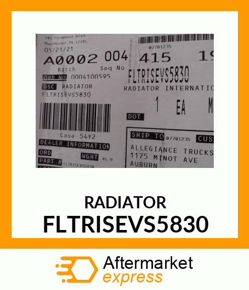 RADIATOR FLTRISEVS5830