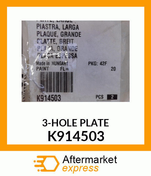 3-HOLE PLATE K914503