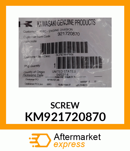 SCREW KM921720870