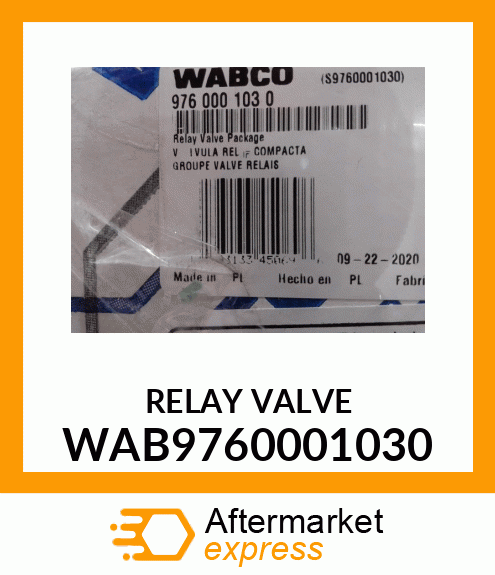 RELAY VALVE WAB9760001030