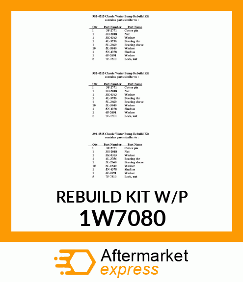 REBUILD KIT 1W7080