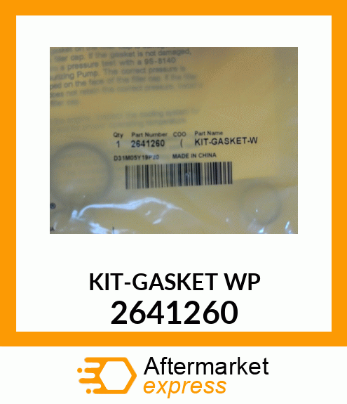 GASKET KIT WTRPMP 3116 2641260