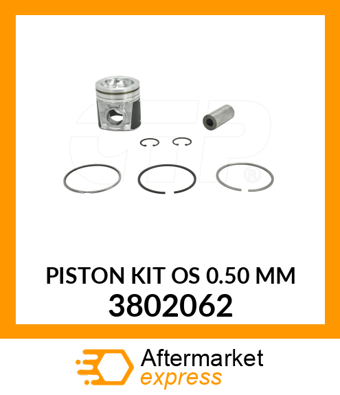 PISTON, CLIPS & RINGS 0.50MM 3802062