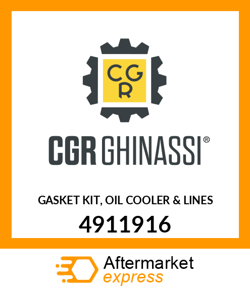 GASKET KIT, OIL COOLER & LINES 4911916