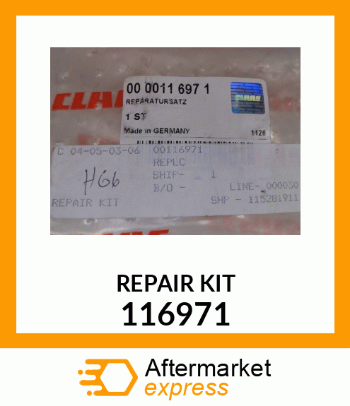 Spare part 116971 + 2PC_REPAIR_KIT_