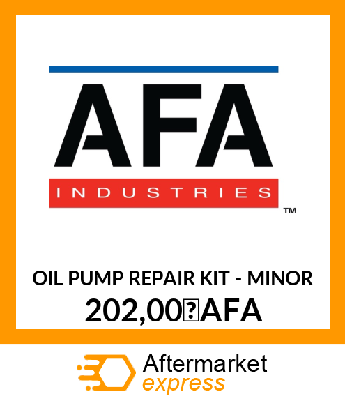 OIL PUMP REPAIR KIT - MINOR 202,00 AFA