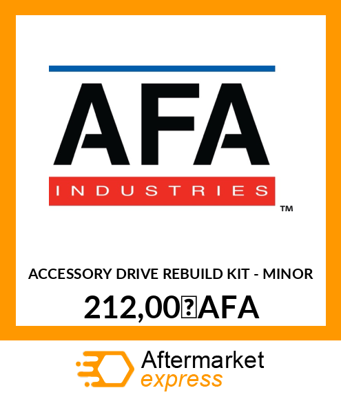 ACCESSORY DRIVE REBUILD KIT - MINOR 212,00 AFA