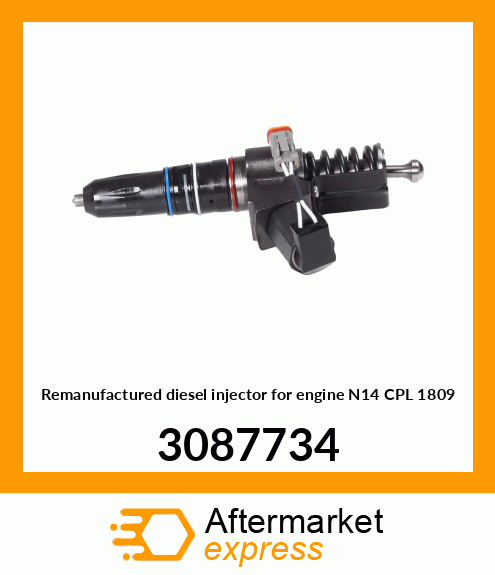 Remanufactured diesel injector for engine N14 CPL 1809 3087734