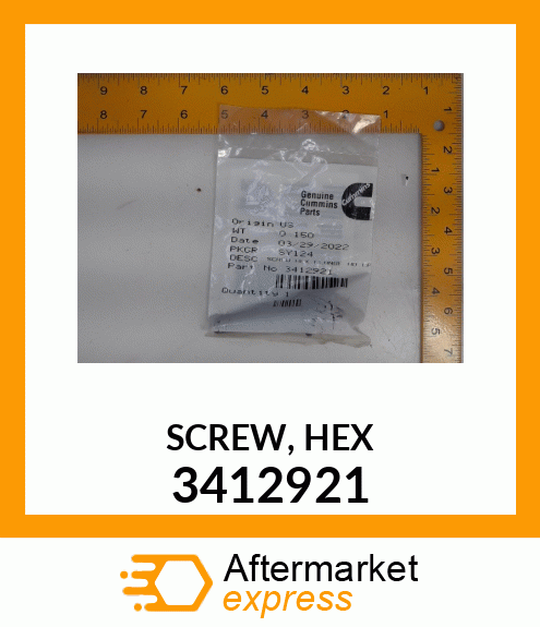 SCREW,HEX 3412921