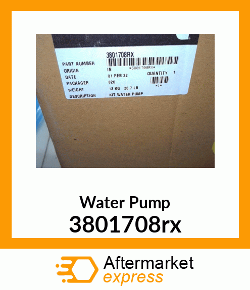 Water Pump 3801708rx