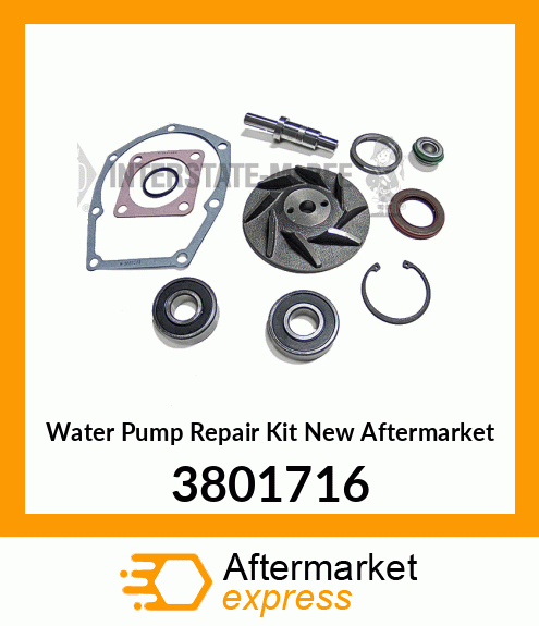 Water Pump Repair Kit New Aftermarket 3801716