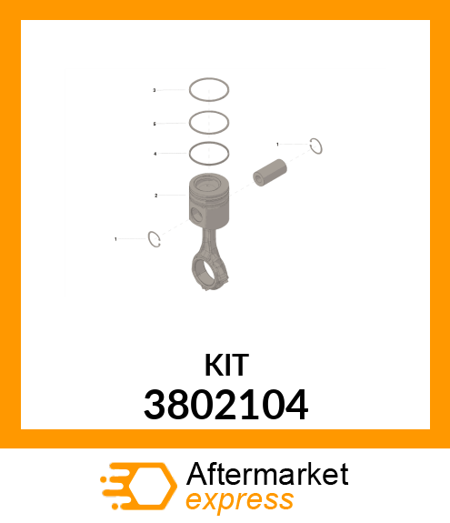 PISTON, CLIPS & RINGS 1.00MM 3802104