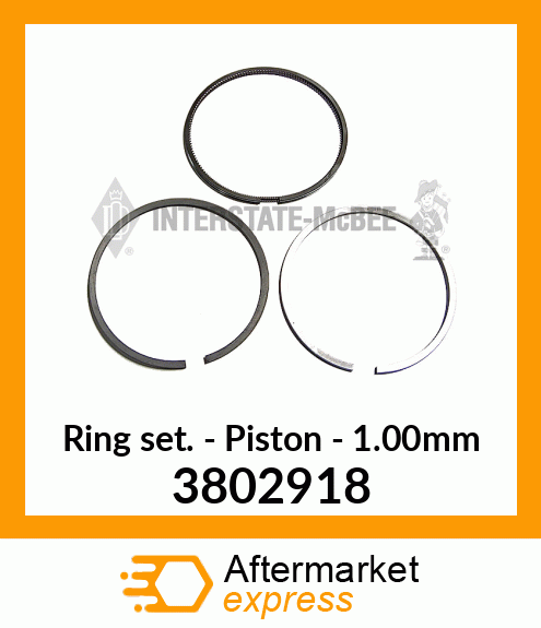 Piston Ring Set New Aftermarket 3802918