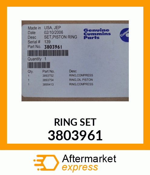 RING SET PISTON 3803961