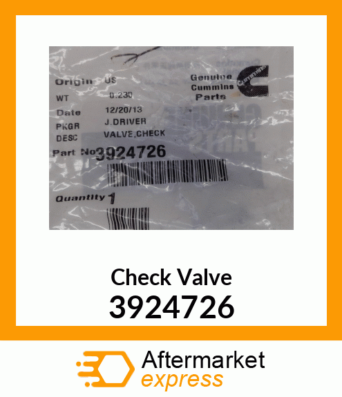 CHECK VALVE 3924726