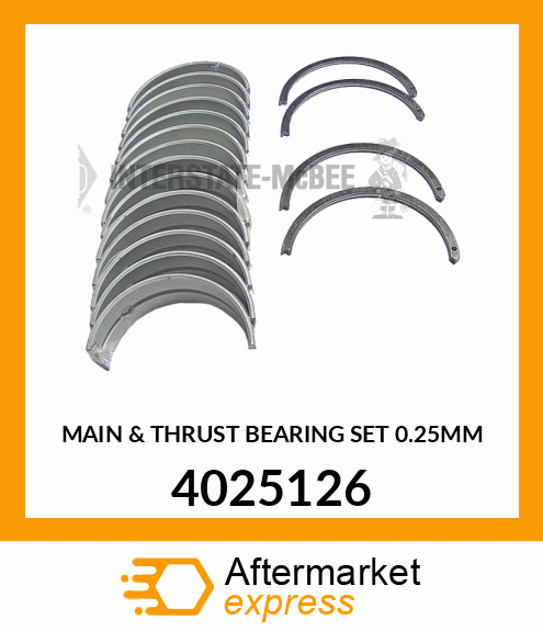 MAIN & THRUST BEARING SET 0.25MM 4025126