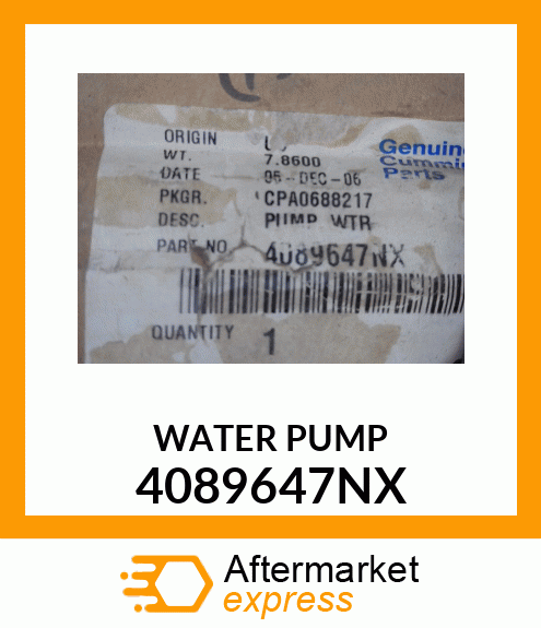 WATERPUMP 4089647NX