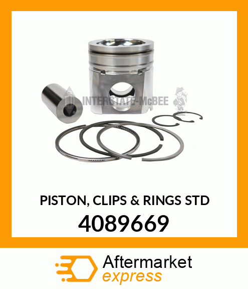 PISTON, CLIPS & RINGS STD 4089669