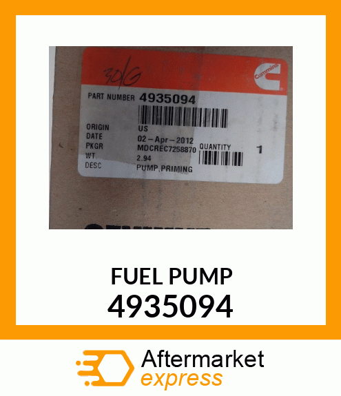 PUMP,PRIMING 4935094