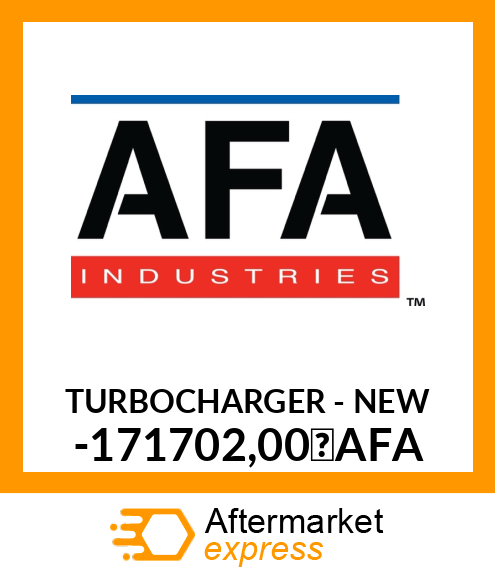 Spare part -171702,00 AFA + TURBOCHARGER - NEW