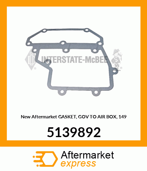 New Aftermarket GASKET, GOV TO AIR BOX, 149 5139892