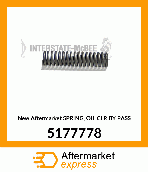 New Aftermarket SPRING, OIL CLR BY PASS 5177778
