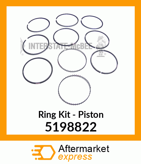 Piston Ring Set New Aftermarket 5198822