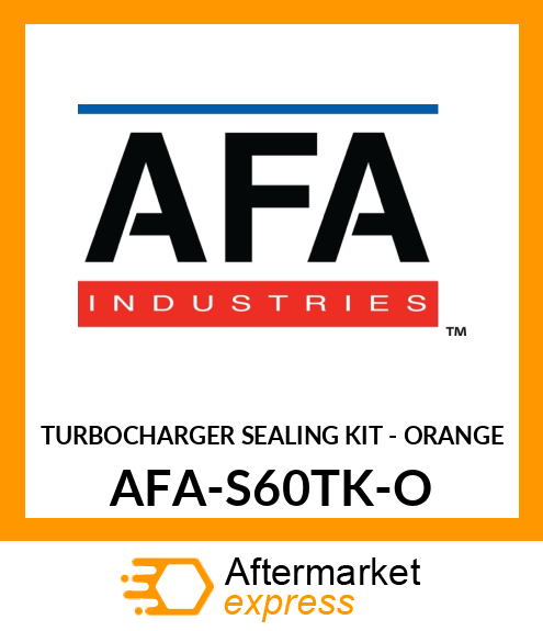 TURBOCHARGER SEALING KIT - ORANGE AFA-S60TK-O