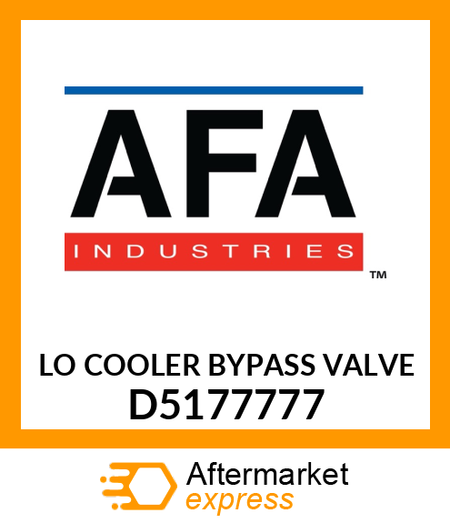 LO COOLER BYPASS VALVE D5177777