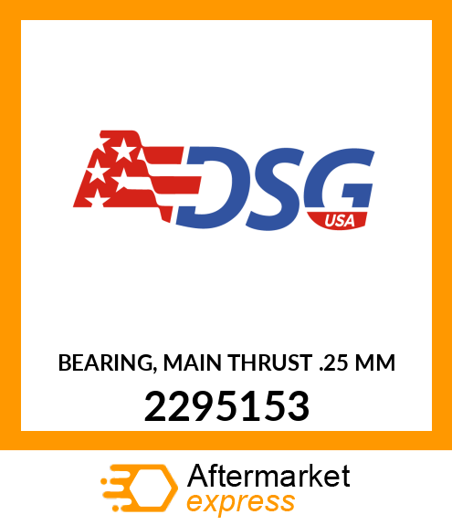 Spare part 2295153 + BEARING, MAIN THRUST .25 MM