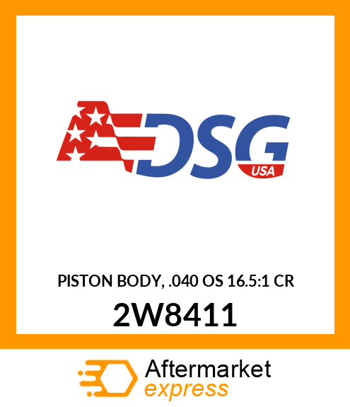 PISTON BODY, .040 OS 16.5:1 CR 2W8411