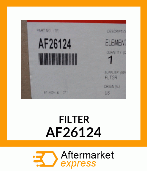 Spare part AF26124 + FILTER