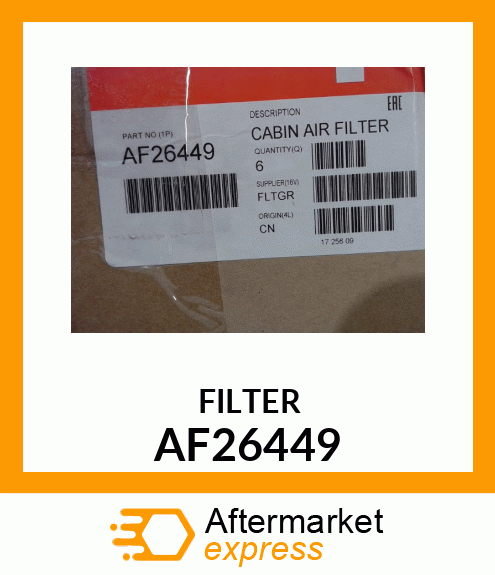 Spare part AF26449 + FILTER