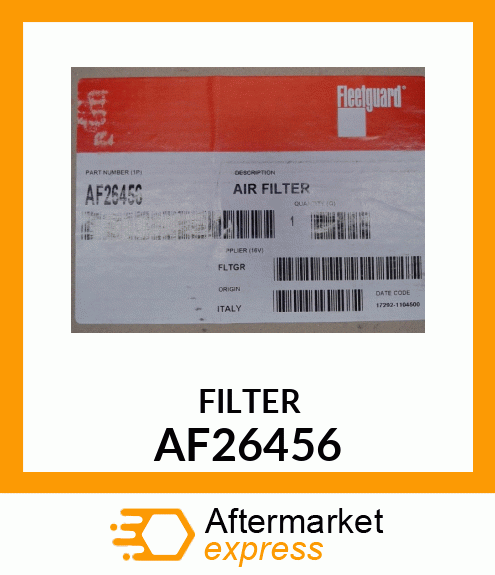 Spare part AF26456 + FILTER