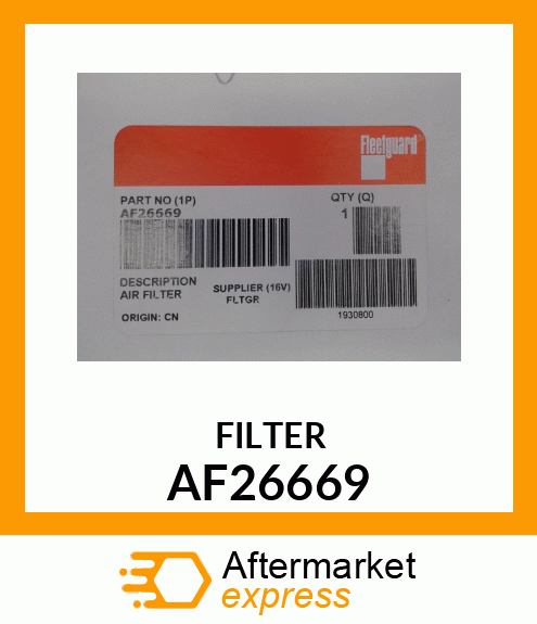 Spare part AF26669 + FILTER