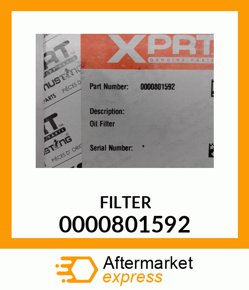 Spare part 0000801592 + FILTER