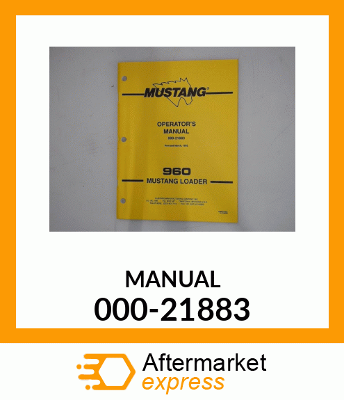 Spare part 000-21883 + MANUAL